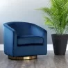 Sunpan Hazel Swivel Lounge Chair in Gold - Navy Blue Sky - Lifestyle - Sunpan Hazel Swivel Lounge Chair in Gold - Navy Blue Sky - Lifestyle
